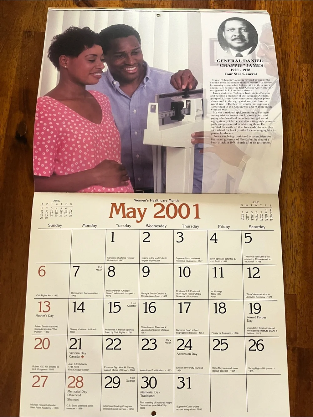Vtg 2001 STATE FARM Insurance Ad Calendar Neighborly Heroes BLACK HISTORY